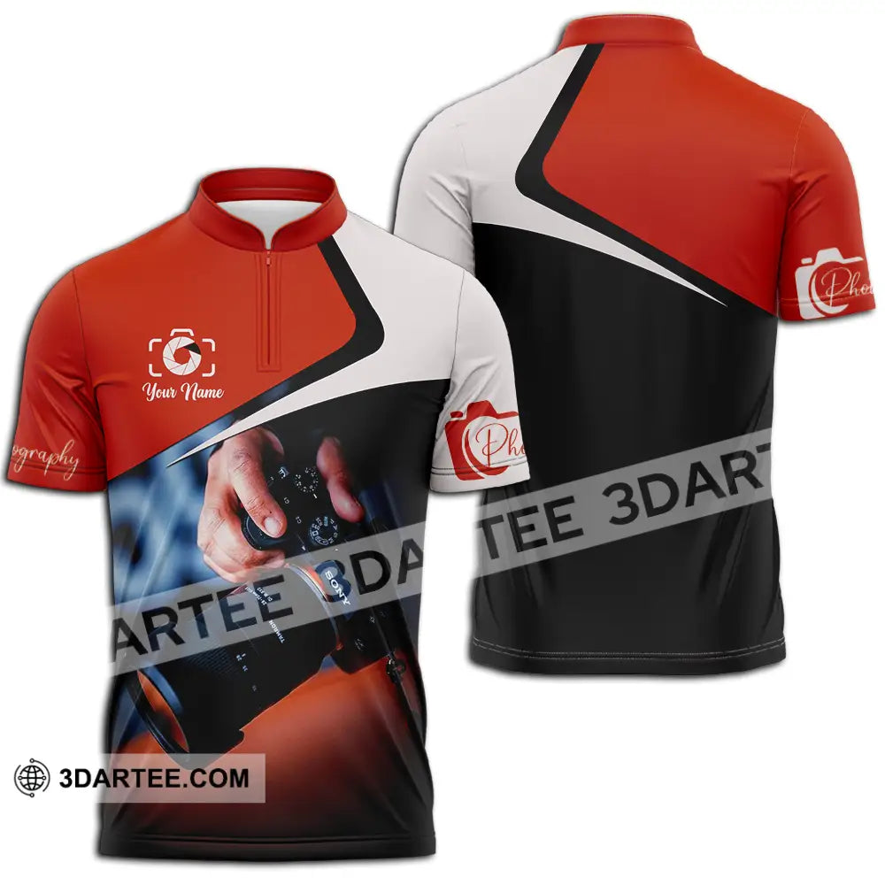 Unisex Shirt - Custom Photography 3D Shirt - Zipper Polo Shirt / S - T-shirt