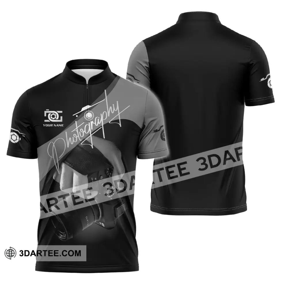 Unisex Shirt - Custom Photography 3D Shirt Zipper Polo Shirt / S T-shirt