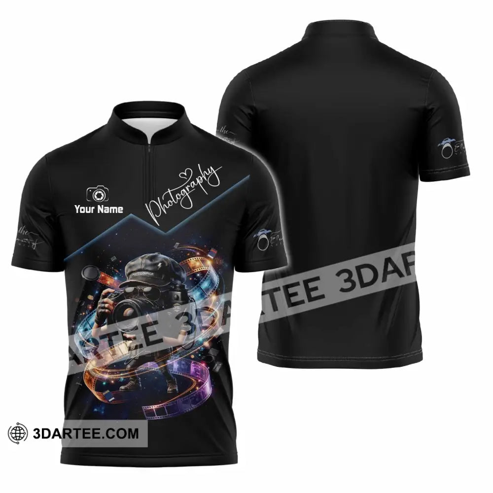Unisex Shirt - Custom Photography Shirt - Zipper Polo Shirt / S - T-shirt