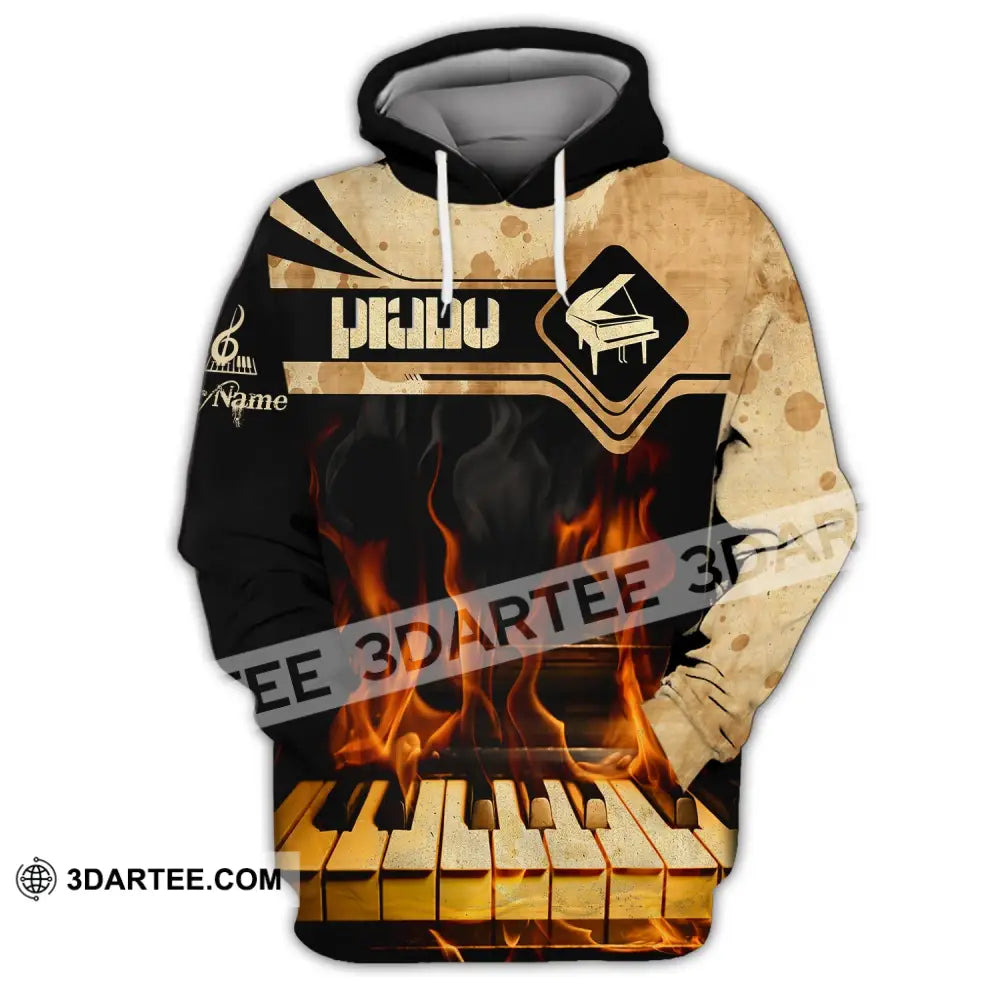 Unisex Shirt Custom Piano Pianist T-Shirt Music Player Gift Hoodie / S