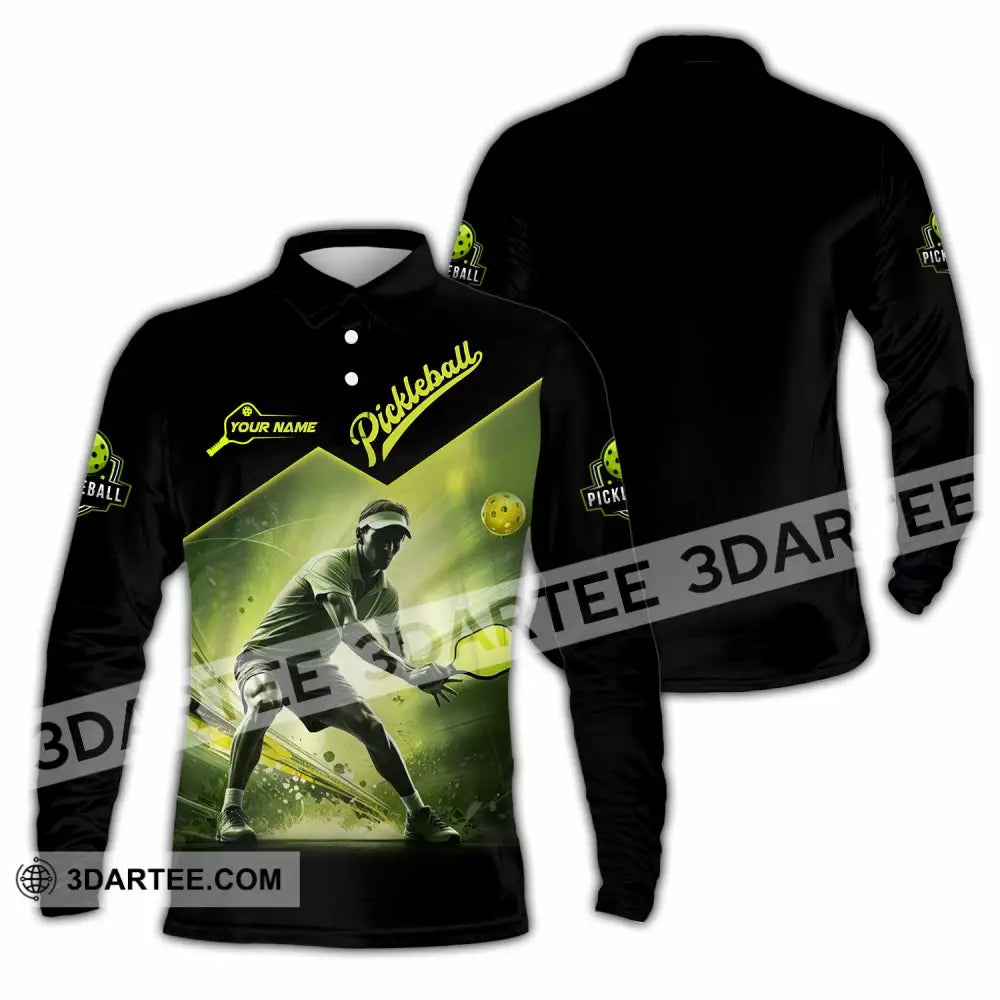 Unisex Shirt - Custom Pickleball 3D Shirt Long Sleeve Polo / S T-shirt