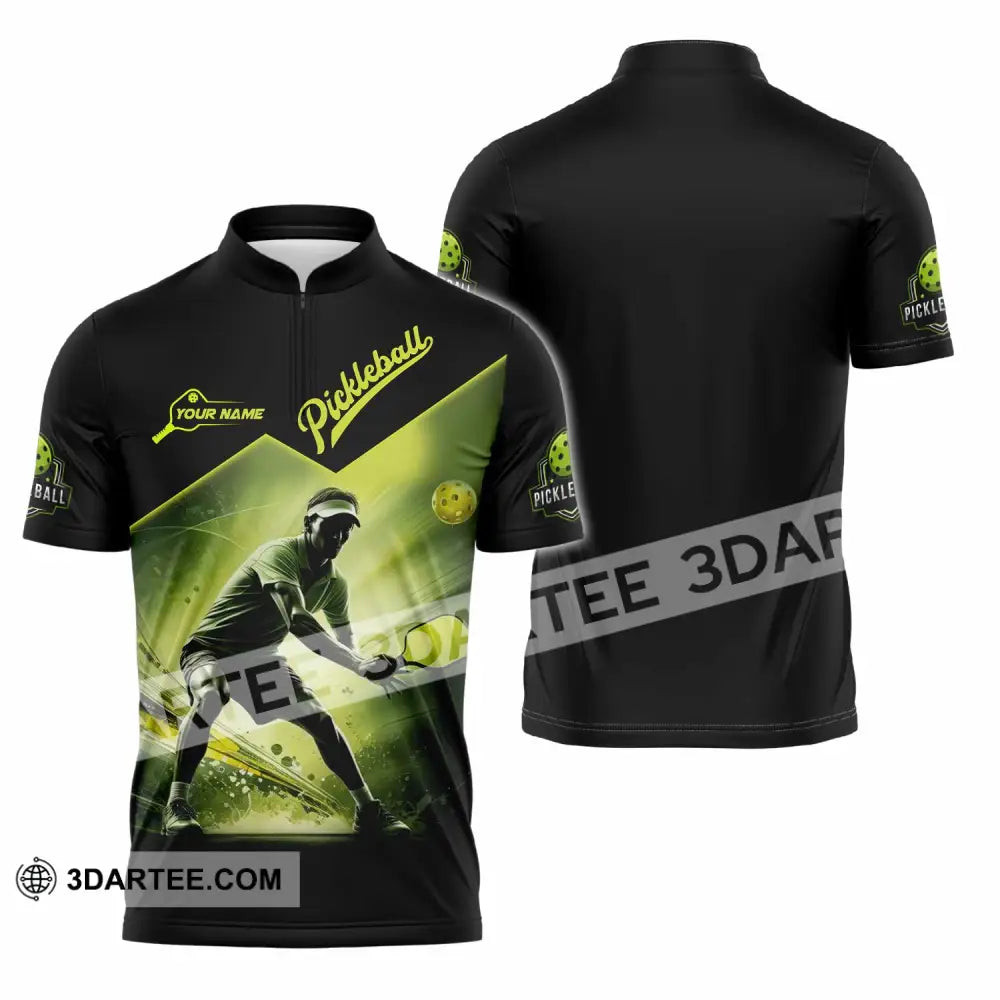 Unisex Shirt - Custom Pickleball 3D Shirt Zipper Polo Shirt / S T-shirt