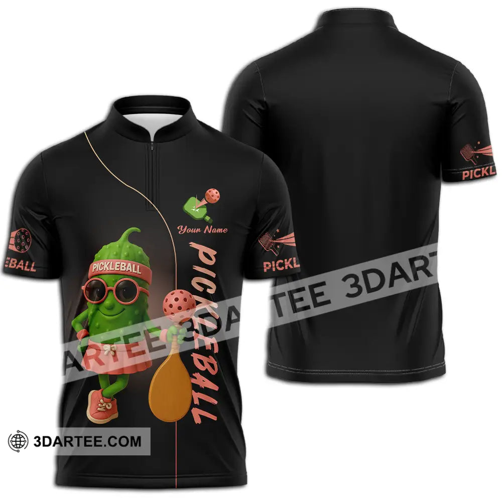 Unisex Shirt - Custom Pickleball Shirt Zipper Polo Shirt / S T-shirt