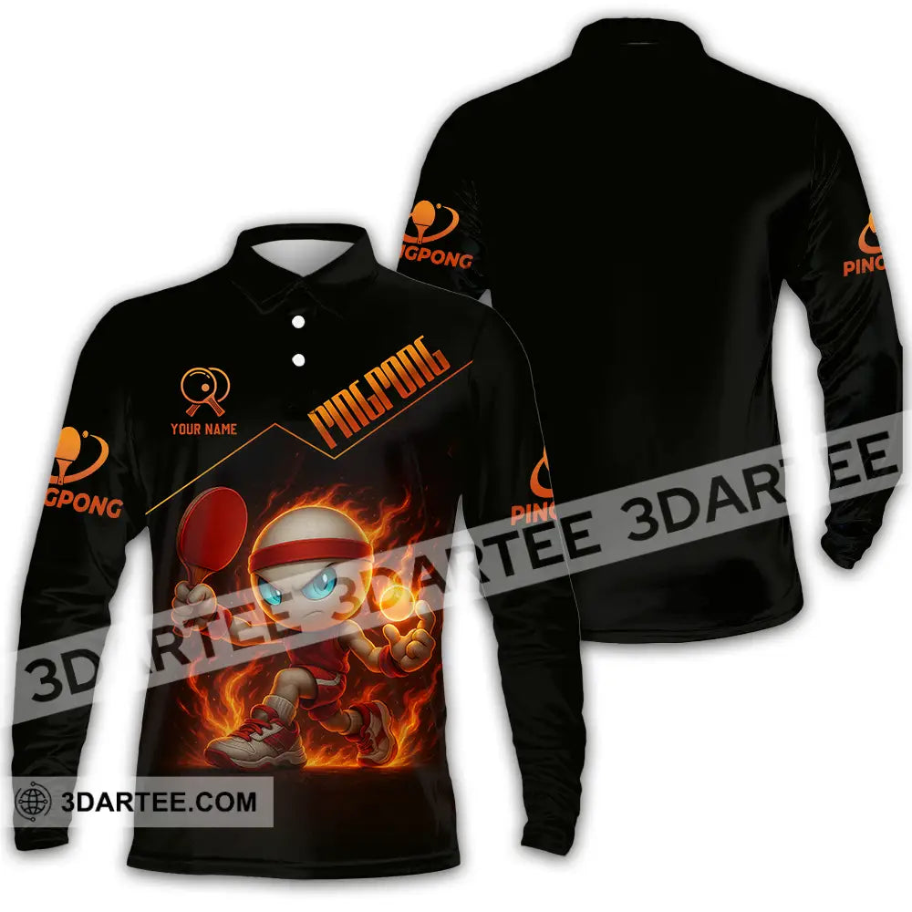 Unisex Shirt - Custom Ping Pong Shirt Long Sleeve Polo / S T-shirt
