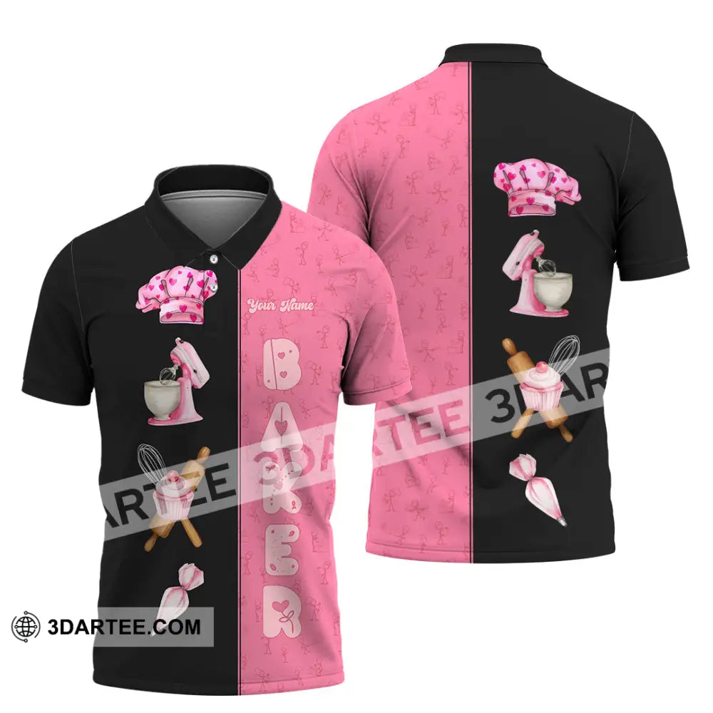 Unisex Shirt - Custom Pink Baker Shirt Polo Shirt / S T-shirt