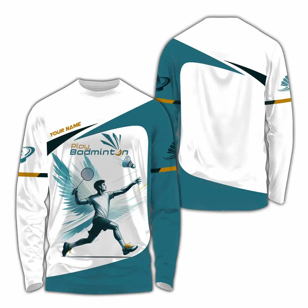 Unisex Shirt - Custom Play Badminton Shirt Long Sleeve Shirt / S T-shirt