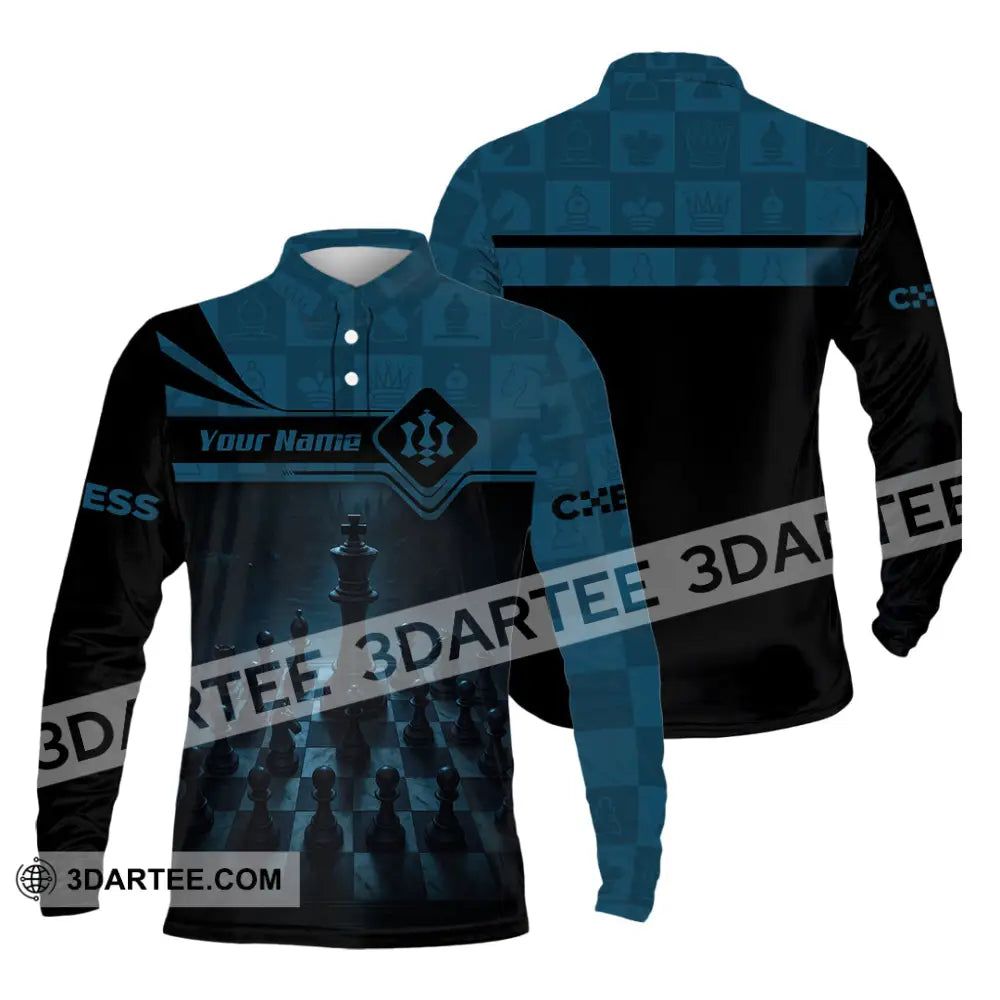 Unisex Shirt - Custom Playing Chess Shirt Long Sleeve Polo / S T-shirt