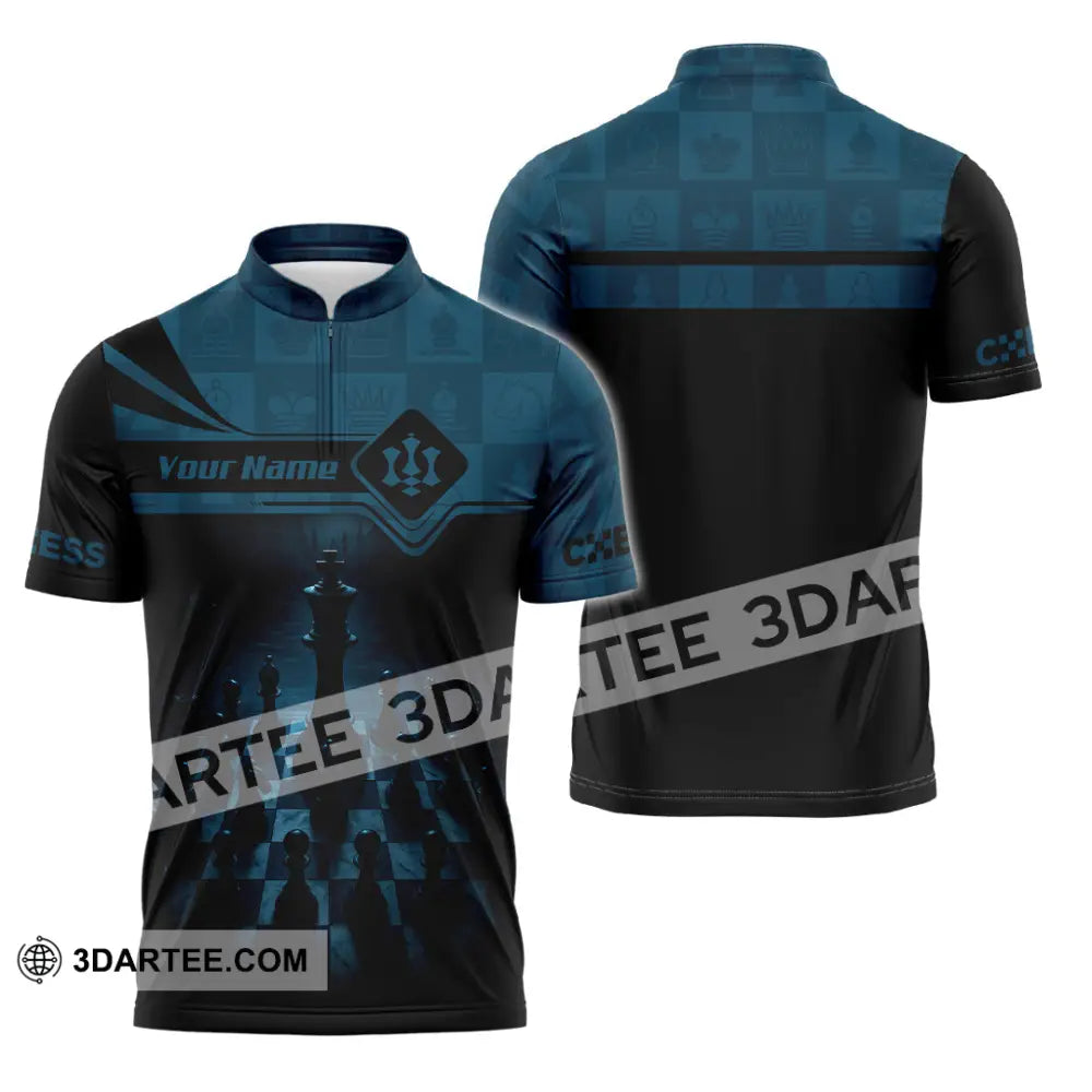 Unisex Shirt - Custom Playing Chess Shirt Zipper Polo Shirt / S T-shirt