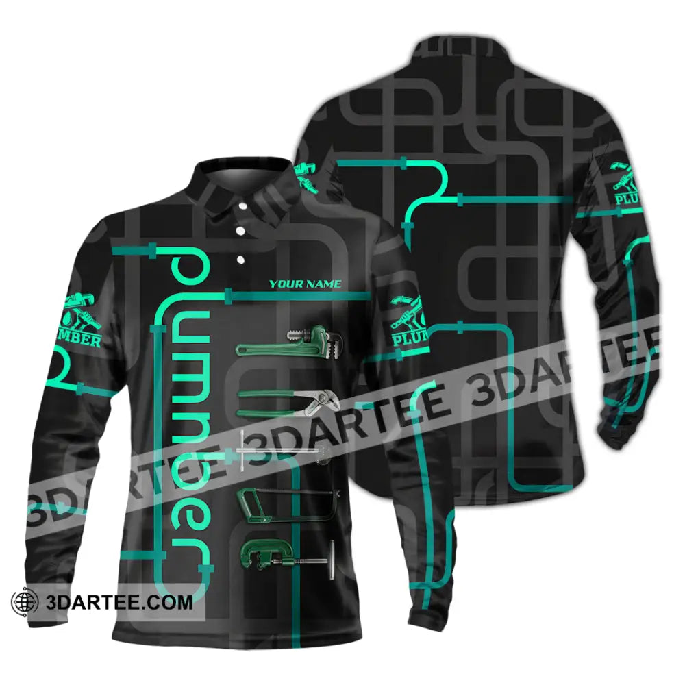 Unisex Shirt - Custom Plumber Shirt - Long Sleeve Polo / S - T-shirt