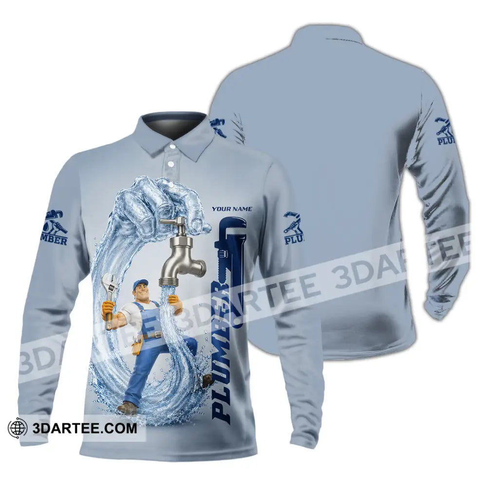 Unisex Shirt - Custom Plumber Shirt - Long Sleeve Polo / S - T-shirt