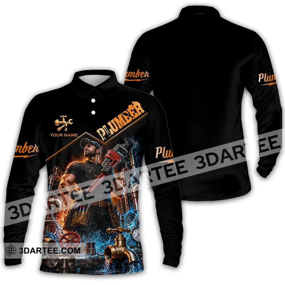 Unisex Shirt - Custom Plumber Shirt - Long Sleeve Polo / S - T-shirt