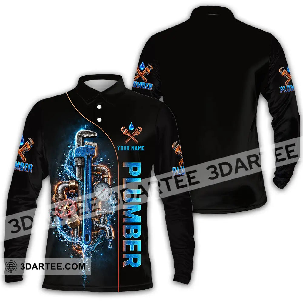Unisex Shirt - Custom Plumber Shirt - Long Sleeve Polo / S - T-shirt