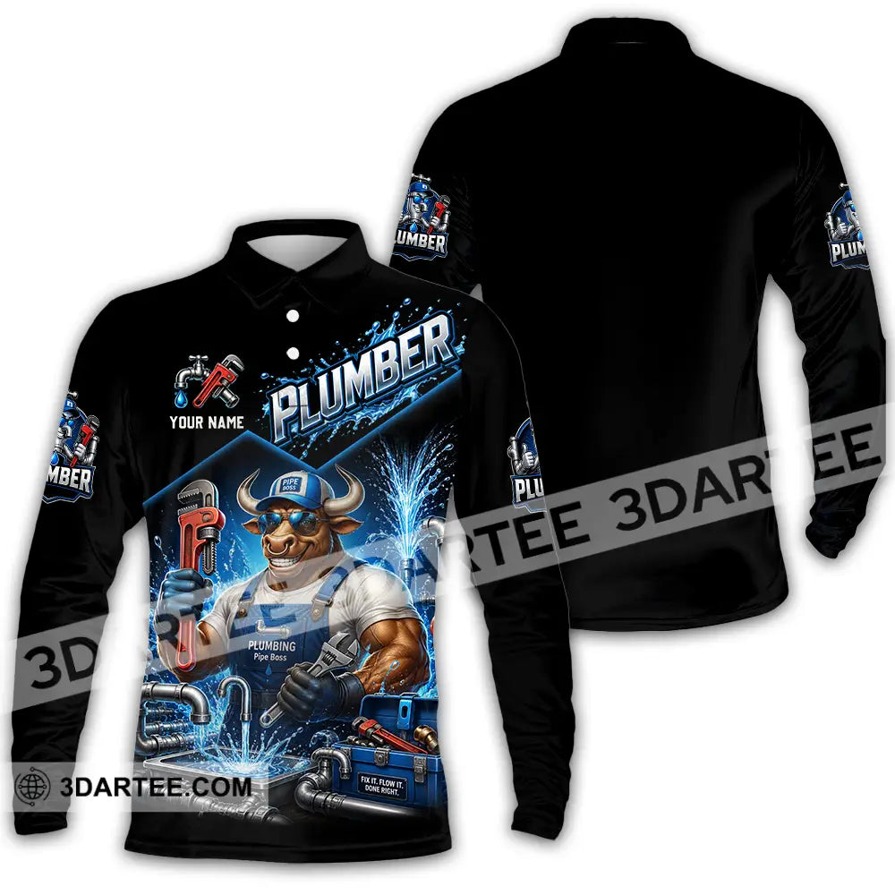 Unisex Shirt - Custom Plumber Shirt - Long Sleeve Polo / S - T-shirt