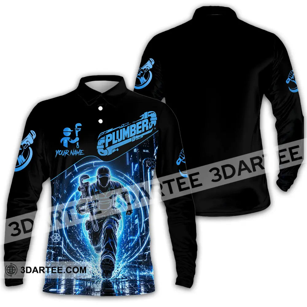 Unisex Shirt - Custom Plumber Shirt - Long Sleeve Polo / S - T-shirt