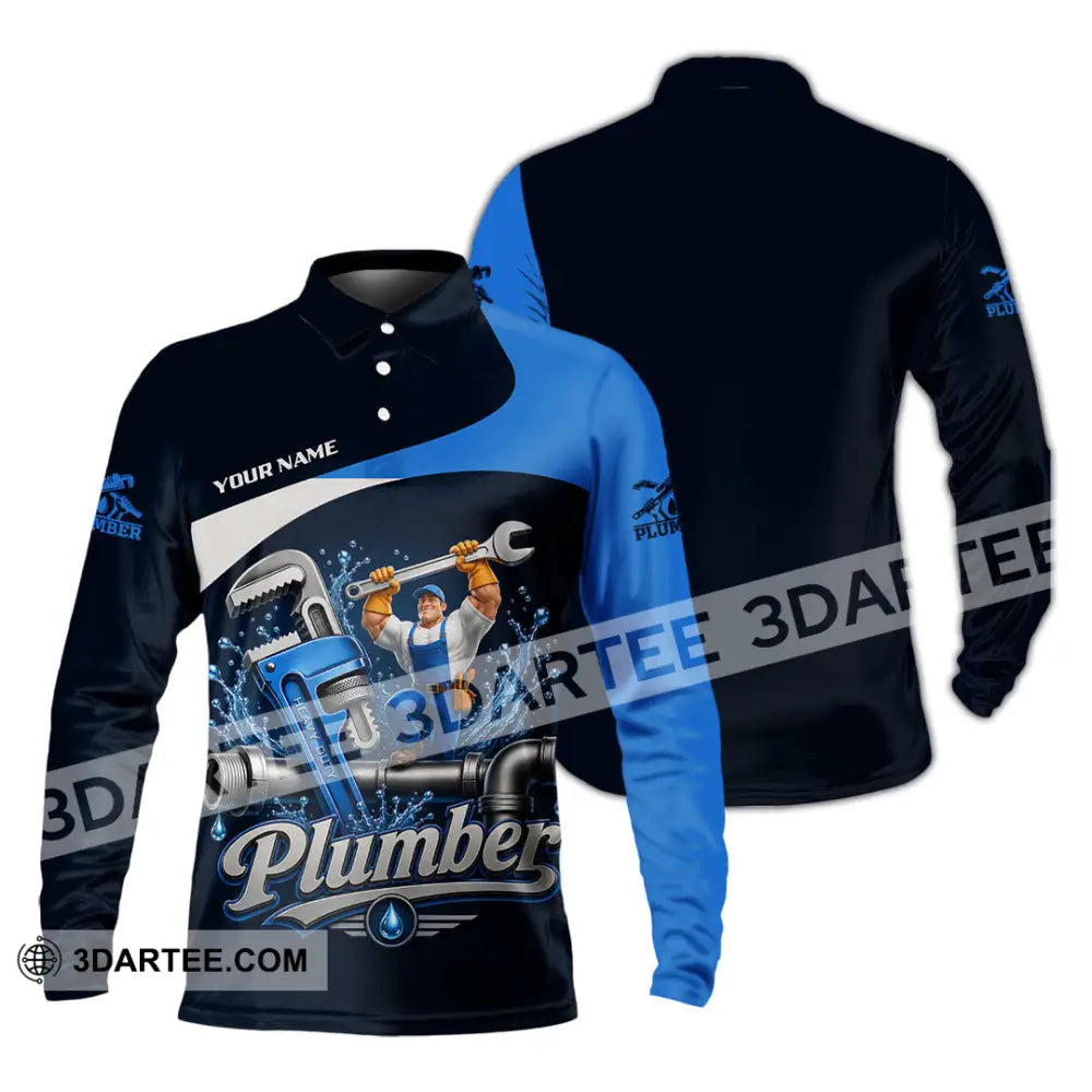 Unisex Shirt - Custom Plumber Shirt - Long Sleeve Polo / S - T-shirt