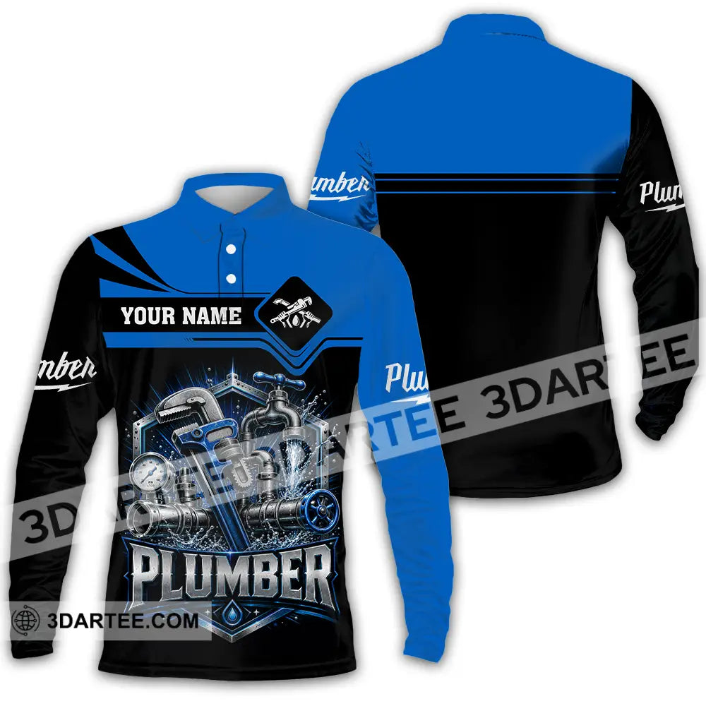 Unisex Shirt - Custom Plumber Shirt - Long Sleeve Polo / S - T-shirt