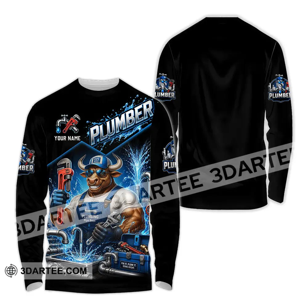 Unisex Shirt - Custom Plumber Shirt - Long Sleeve Shirt / S - T-shirt