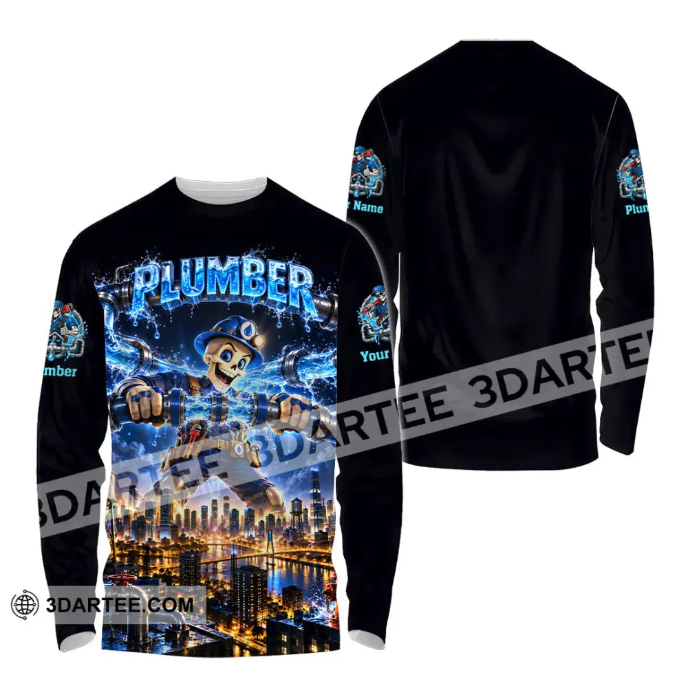 Unisex Shirt - Custom Plumber Shirt - Long Sleeve Shirt / S - T-shirt