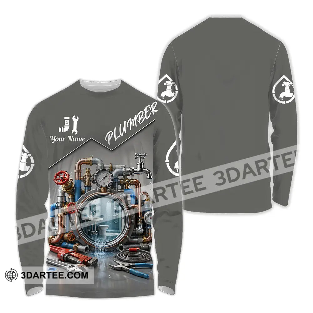 Unisex Shirt - Custom Plumber Shirt - Long Sleeve Shirt / S - T-shirt