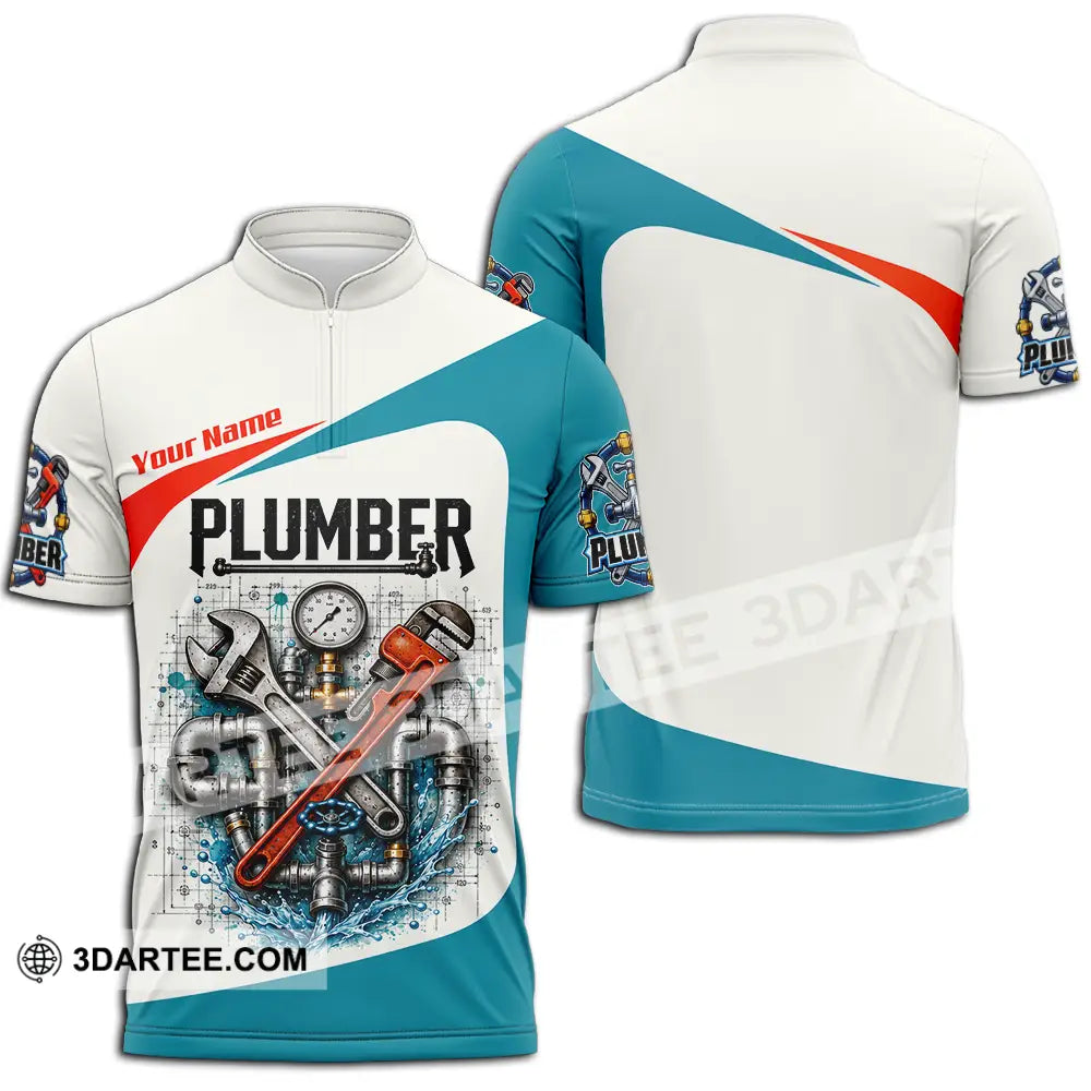 Unisex Shirt - Custom Plumber Shirt - Zipper Polo Shirt / S - T-shirt