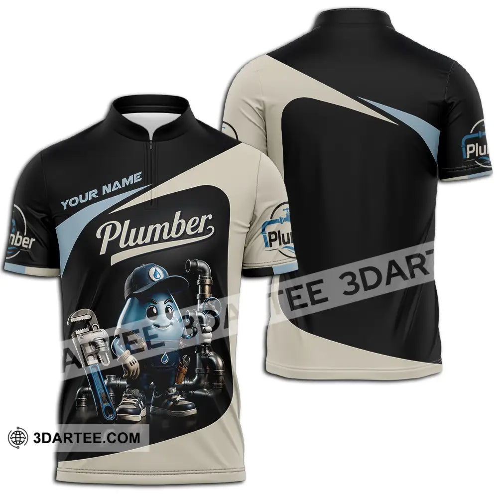 Unisex Shirt - Custom Plumber Shirt - Zipper Polo Shirt / S - T-shirt