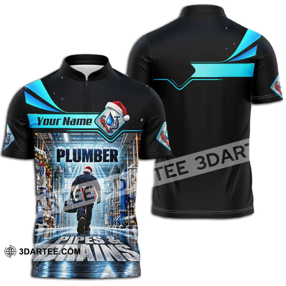 Unisex Shirt - Custom Plumber Shirt - Zipper Polo Shirt / S - T-shirt