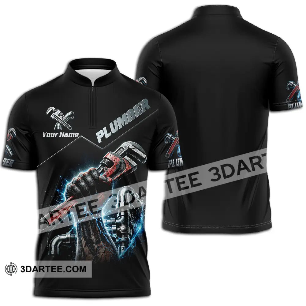 Unisex Shirt - Custom Plumber Shirt - Zipper Polo Shirt / S - T-shirt