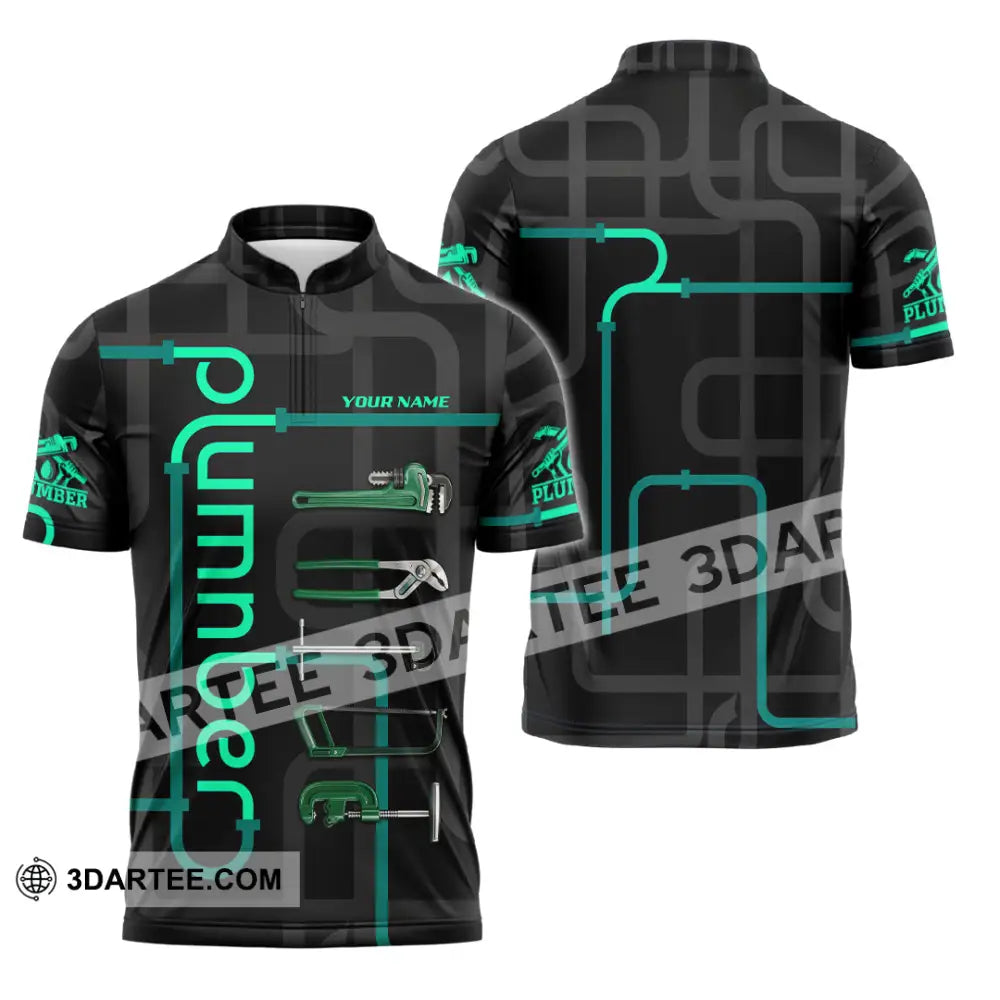 Unisex Shirt - Custom Plumber Shirt - Zipper Polo Shirt / S - T-shirt