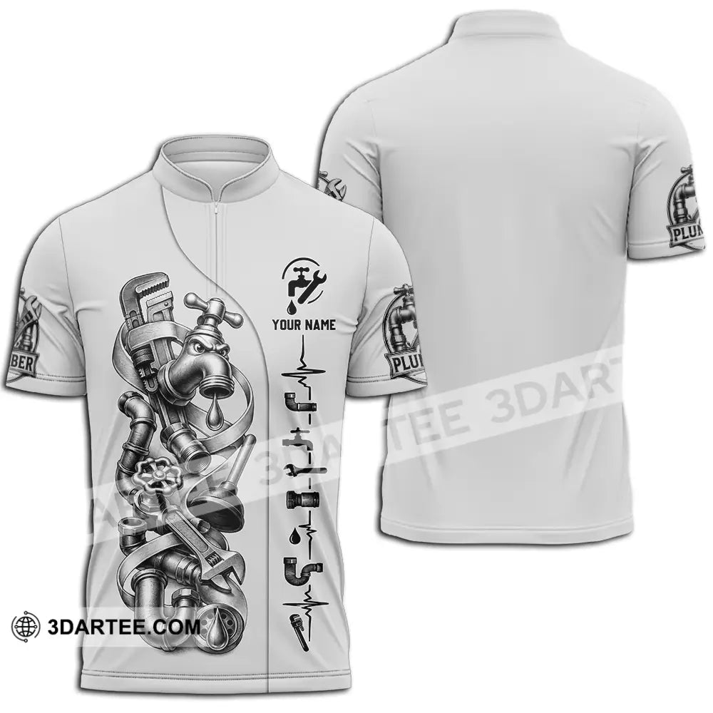 Unisex Shirt - Custom Plumber Shirt - Zipper Polo Shirt / S - T-shirt
