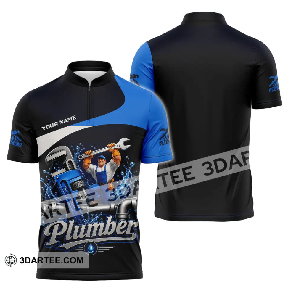 Unisex Shirt - Custom Plumber Shirt - Zipper Polo Shirt / S - T-shirt