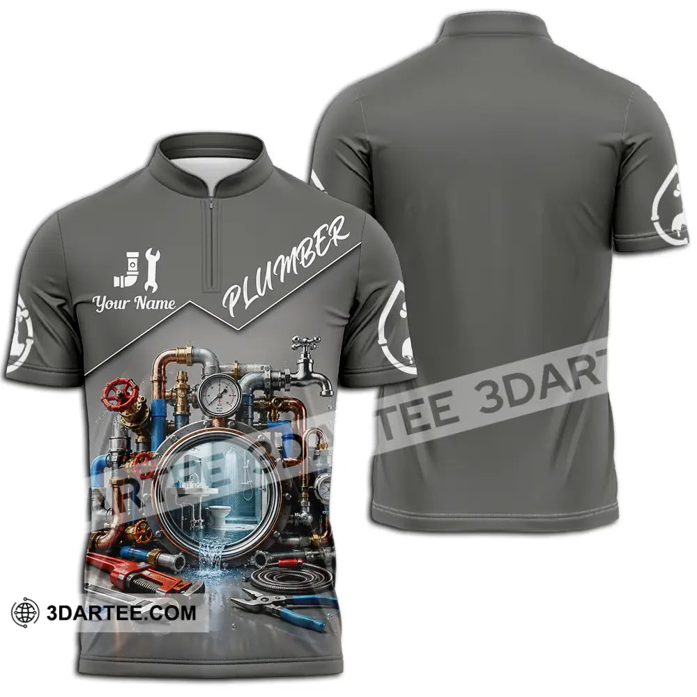 Unisex Shirt - Custom Plumber Shirt - Zipper Polo Shirt / S - T-shirt