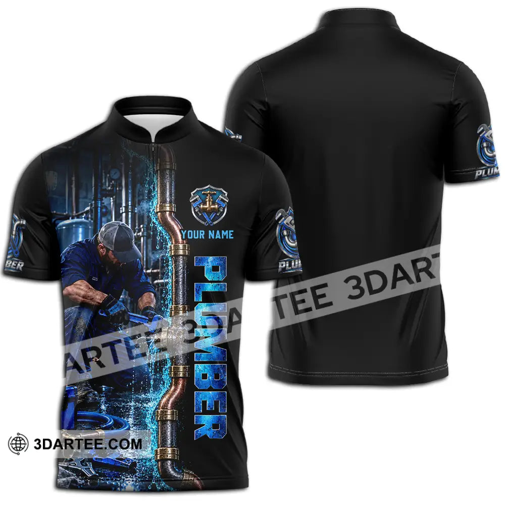 Unisex Shirt - Custom Plumber Shirt - Zipper Polo Shirt / S - T-shirt