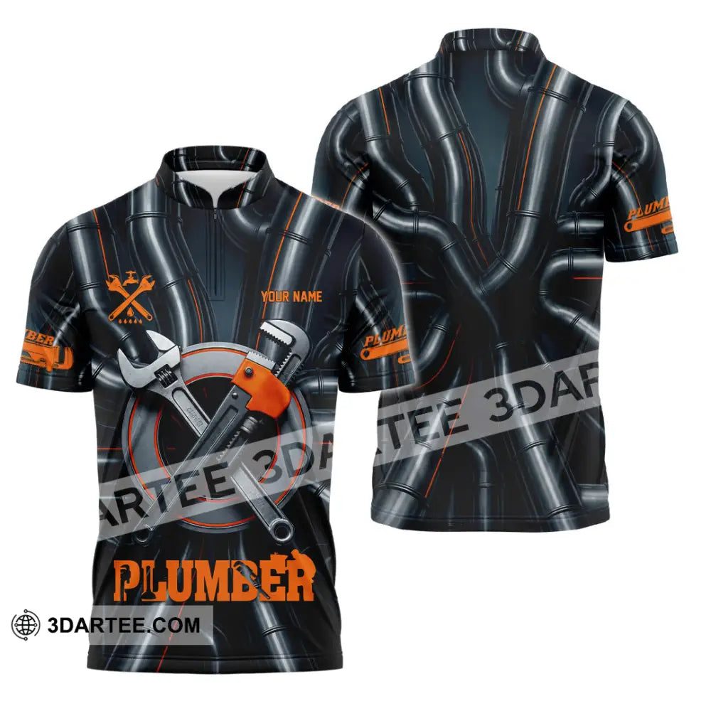 Unisex Shirt - Custom Plumber Shirt - Zipper Polo Shirt / S - T-shirt