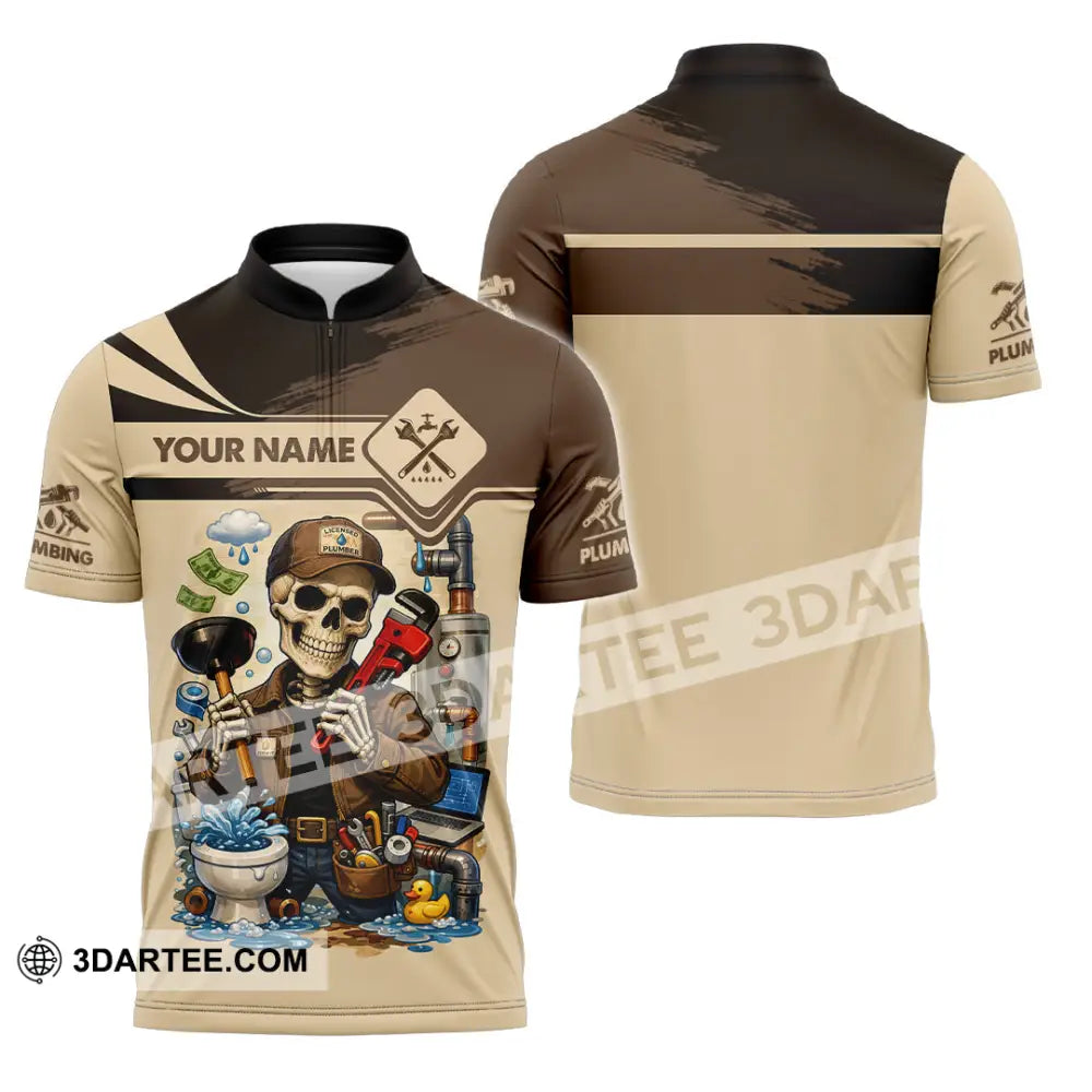 Unisex Shirt - Custom Plumbing Shirt - Zipper Polo Shirt / S - T-shirt
