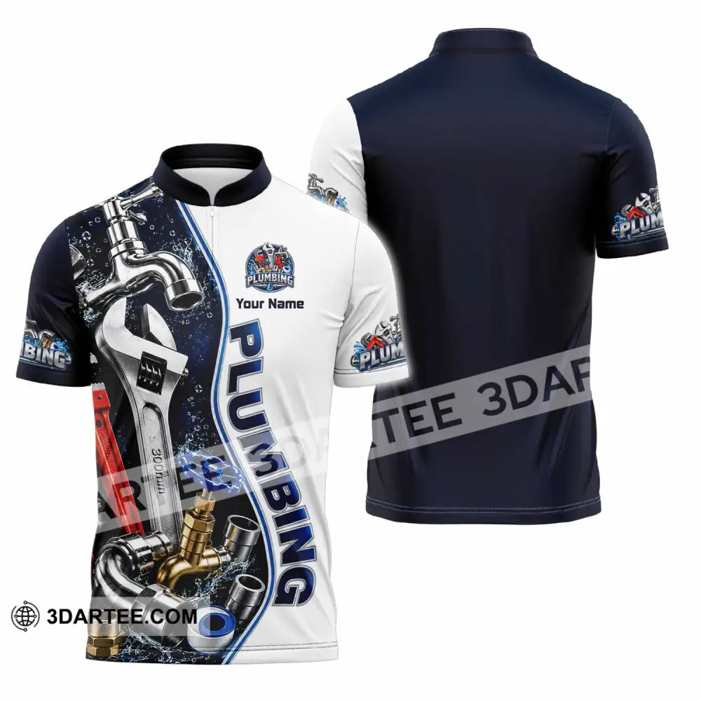 Unisex Shirt - Custom Plumbing Shirt - Zipper Polo Shirt / S - T-shirt