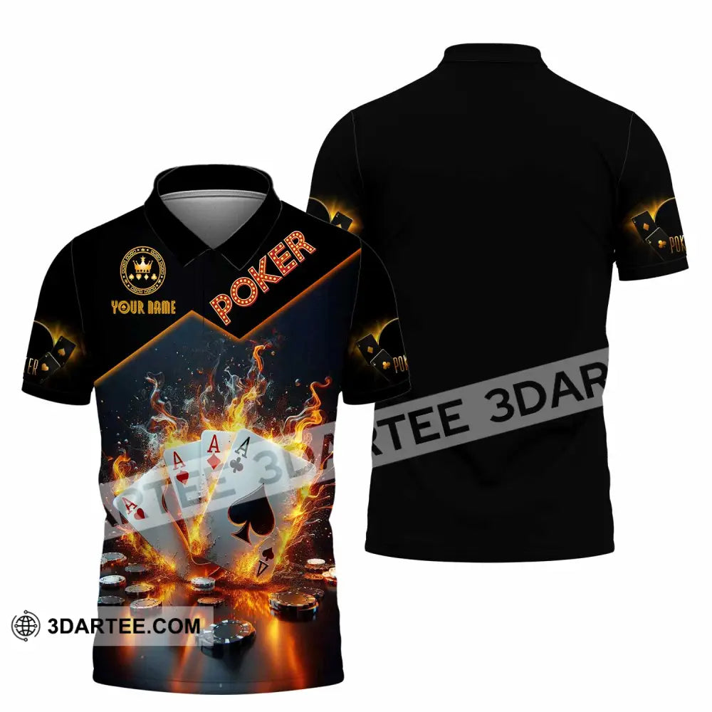 Unisex Shirt - Custom Poker Four Of Aces Card Lover Shirt Polo Shirt / S T-shirt