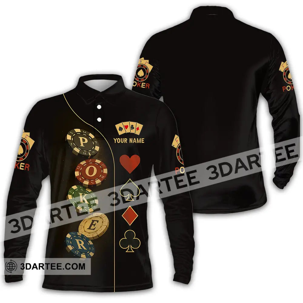 Unisex Shirt - Custom Poker Shirt Long Sleeve Polo / S T-shirt