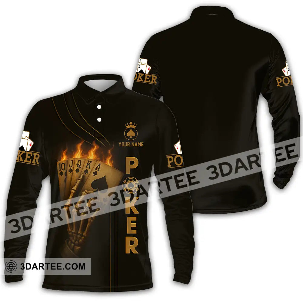 Unisex Shirt - Custom Poker Shirt Long Sleeve Polo / S T-shirt
