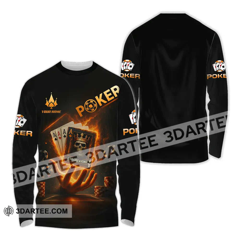 Unisex Shirt - Custom Poker Shirt Long Sleeve Shirt / S T-shirt