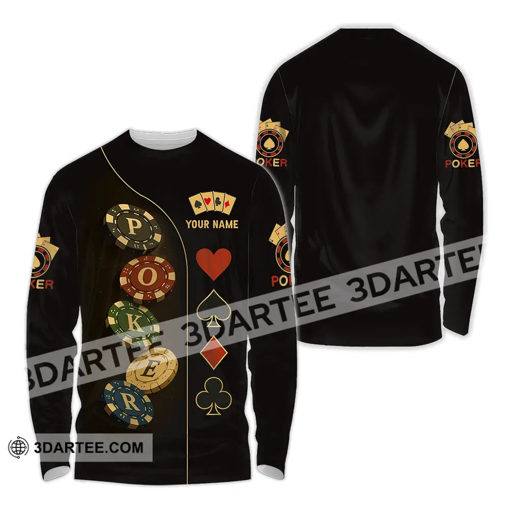Unisex Shirt - Custom Poker Shirt Long Sleeve Shirt / S T-shirt