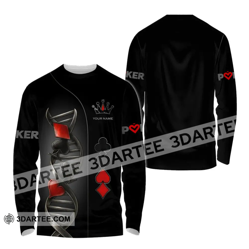 Unisex Shirt - Custom Poker Lover Classic Shirt In My DNA Long Sleeve Shirt / S T-shirt