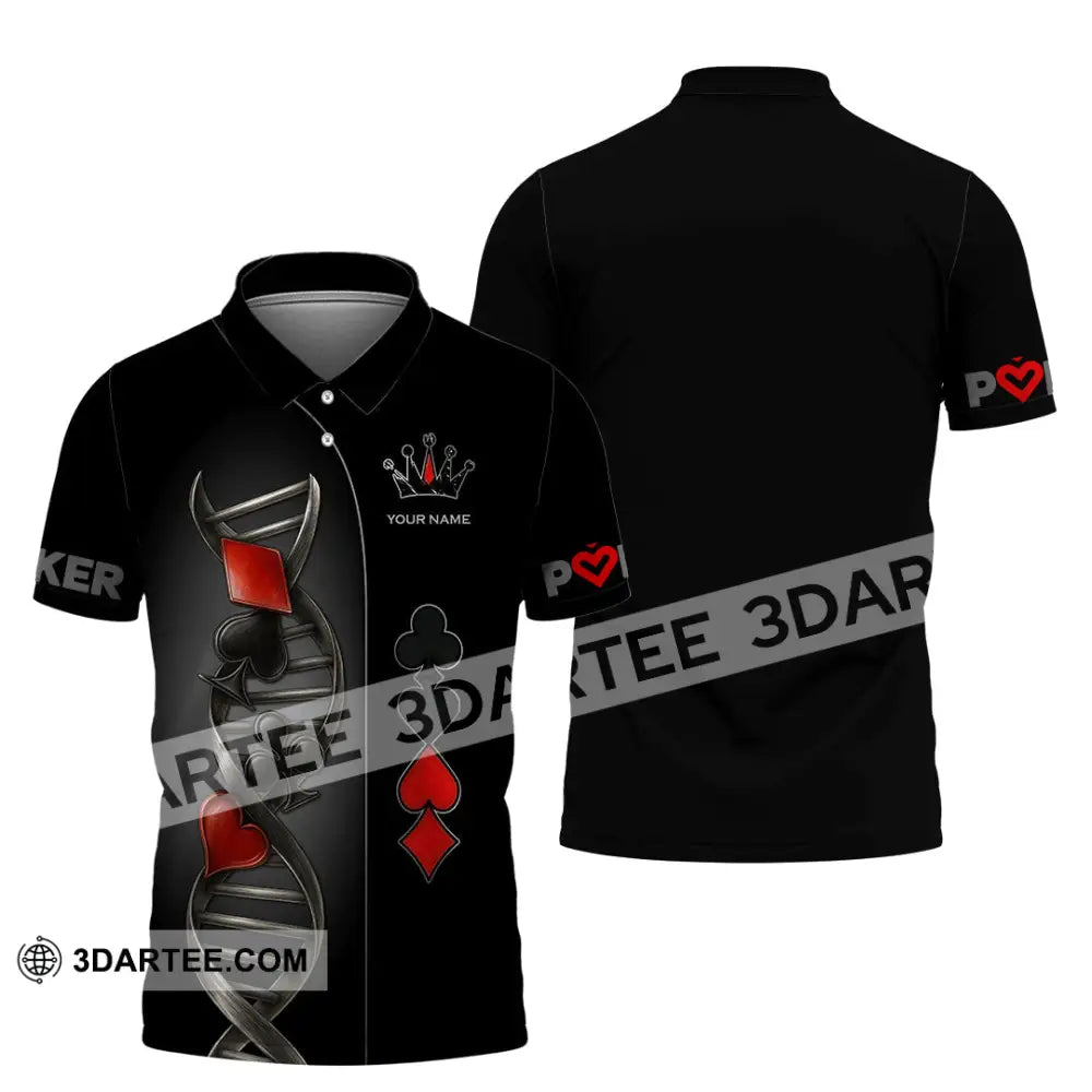 Unisex Shirt - Custom Poker Lover Classic Shirt In My DNA Polo Shirt / S T-shirt