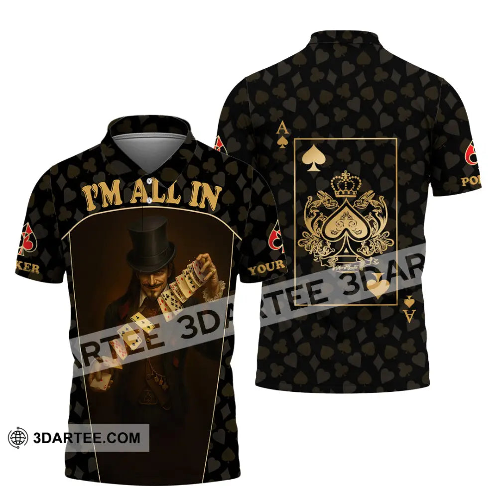 Unisex Shirt - Custom Poker Lover Shirt I’m All In Polo Shirt / S T-shirt