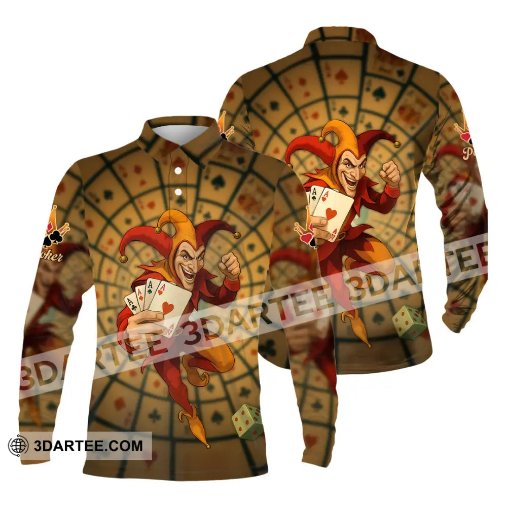 Unisex Shirt - Custom Poker Lover Shirt Poker Player Long Sleeve Polo / S T-shirt
