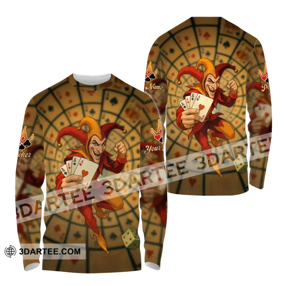 Unisex Shirt - Custom Poker Lover Shirt Poker Player Long Sleeve Shirt / S T-shirt