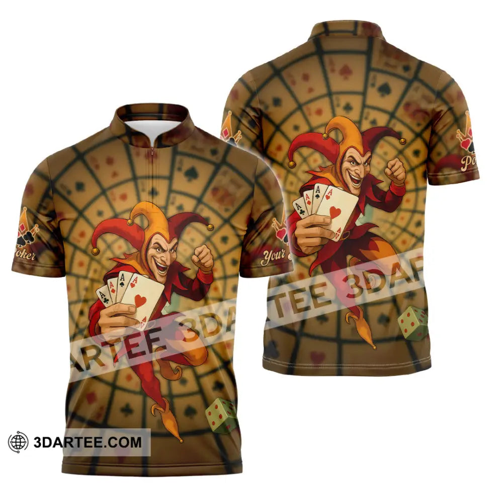 Unisex Shirt - Custom Poker Lover Shirt Poker Player Zipper Polo Shirt / S T-shirt