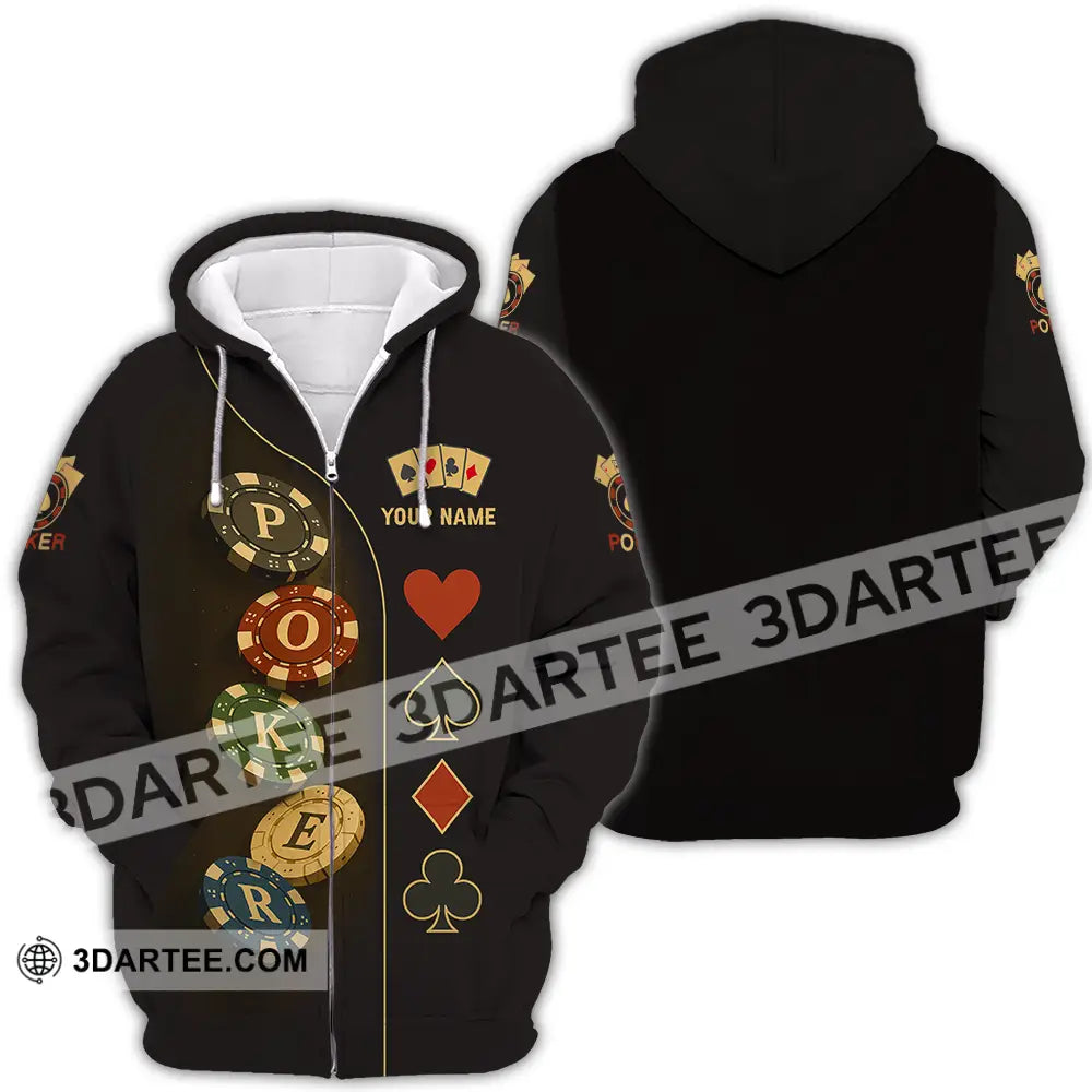 Unisex Shirt - Custom Poker Shirt Zipper Hoodie / S T-shirt