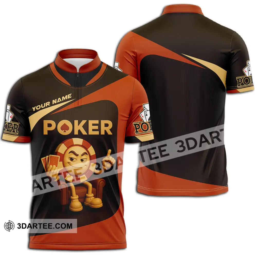 Unisex Shirt - Custom Poker Shirt Zipper Polo Shirt / S T-shirt