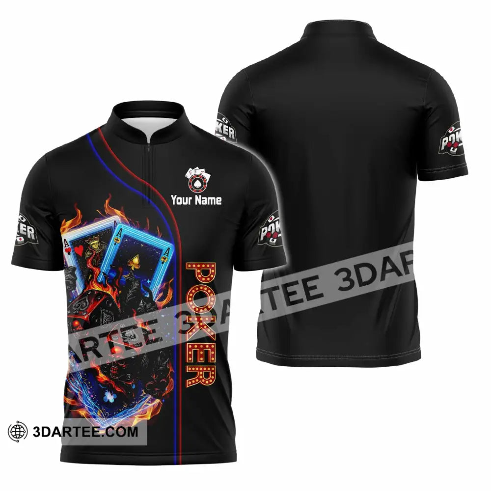 Unisex Shirt - Custom Poker Shirt - Zipper Polo Shirt / S - T-shirt