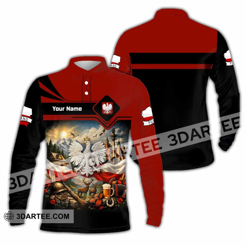Unisex Shirt - Custom Poland Shirt - Long Sleeve Polo / S - T-shirt